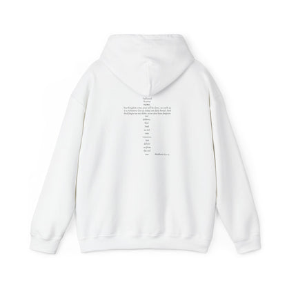 Christian Cross Hooded Sweatshirt with Matthew 6:9-13 Verse