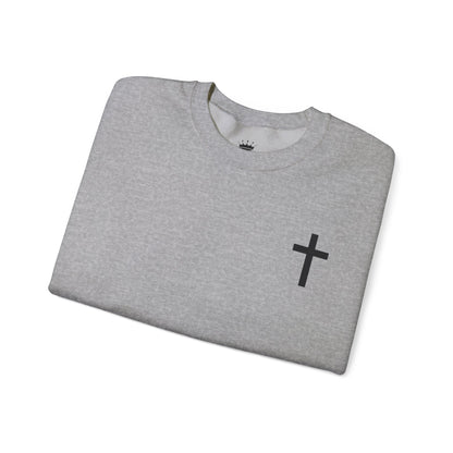 Cross Crewneck Sweatshirt with Matthew 6:9-13 Verse