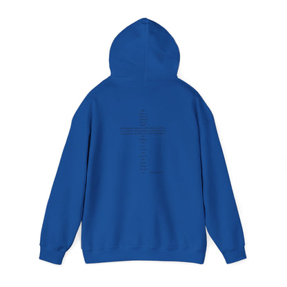 Christian Cross Hooded Sweatshirt with Matthew 6:9-13 Verse