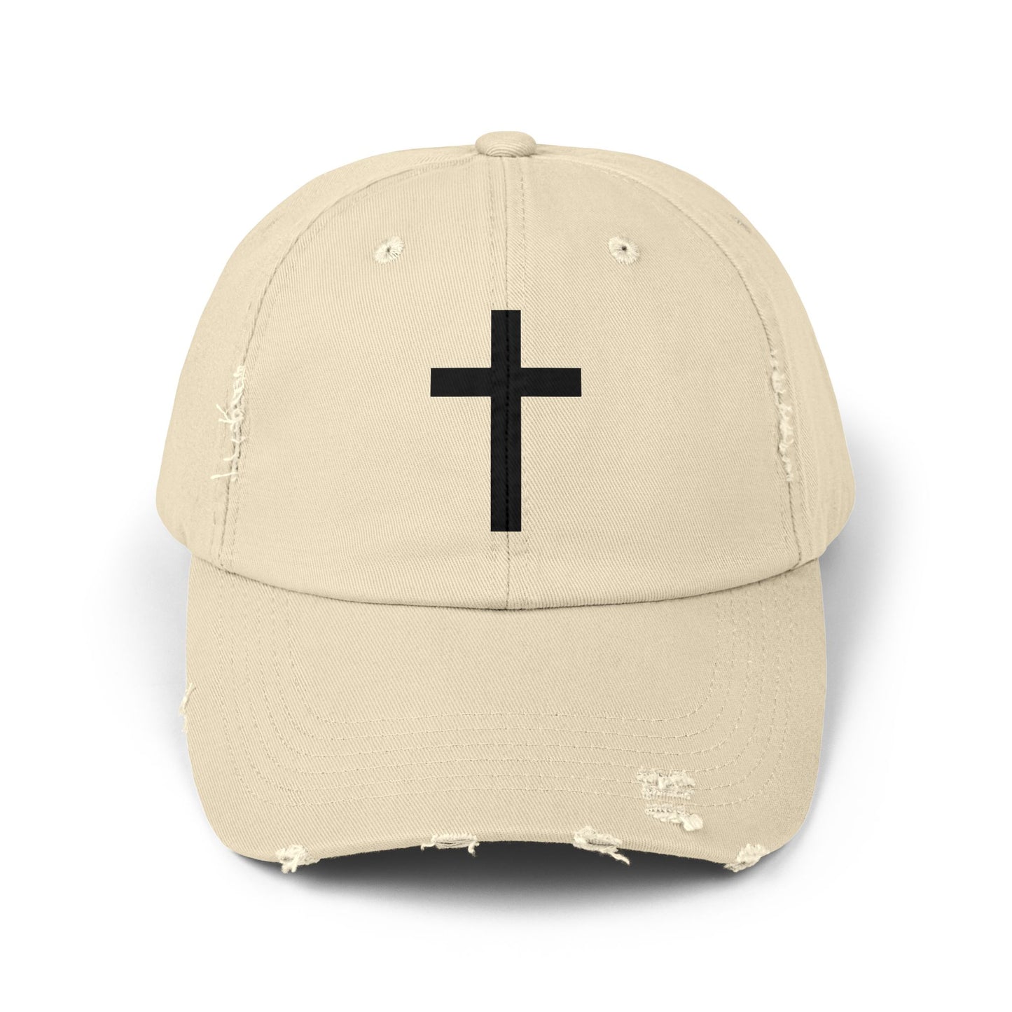 Distressed Cap with Cross