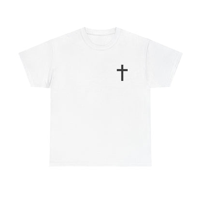 Christian Cross Unisex Tee with Matthew 6:9-13 Prayer