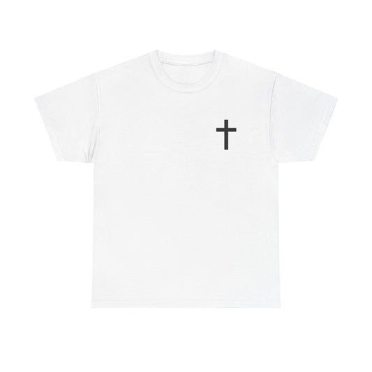 Christian Cross Unisex Tee with Matthew 6:9-13 Prayer