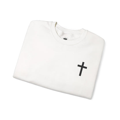 Cross Crewneck Sweatshirt with Matthew 6:9-13 Verse