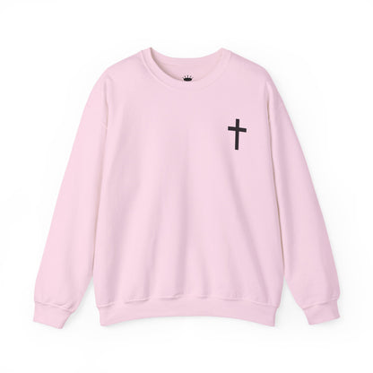 Cross Crewneck Sweatshirt with Matthew 6:9-13 Verse