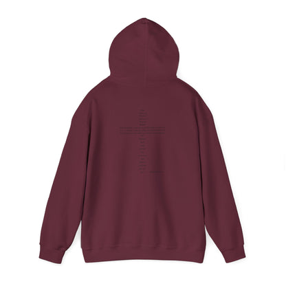 Christian Cross Hooded Sweatshirt with Matthew 6:9-13 Verse