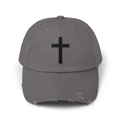 Distressed Cap with Cross