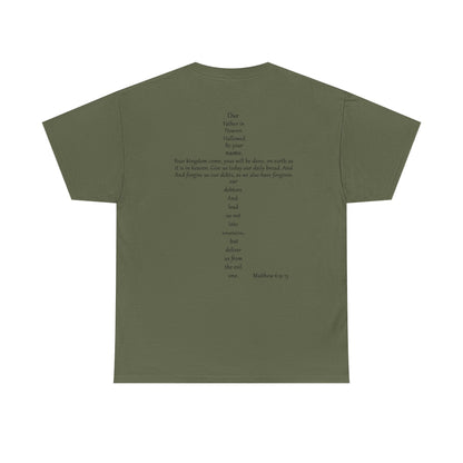 Christian Cross Unisex Tee with Matthew 6:9-13 Prayer