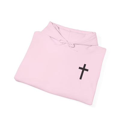 Christian Cross Hooded Sweatshirt with Matthew 6:9-13 Verse