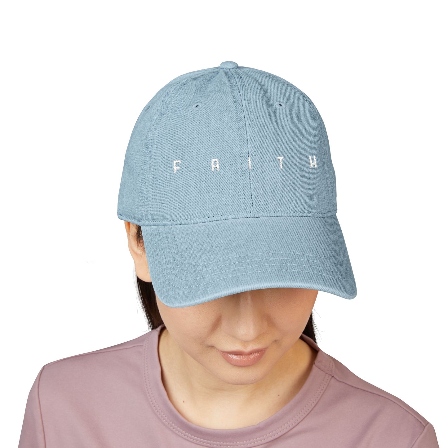 Faith Embroidered Denim Hat