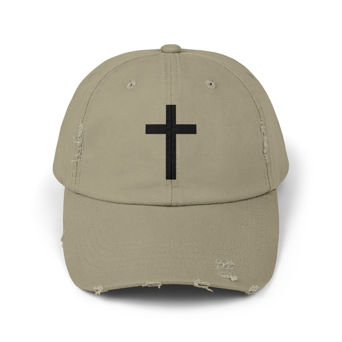 Distressed Cap with Cross