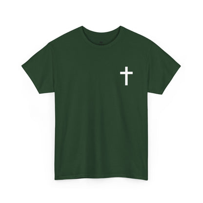Christian Cross Unisex Tee with Matthew 6:9-13 Prayer