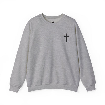 Cross Crewneck Sweatshirt with Matthew 6:9-13 Verse