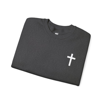 Cross Crewneck Sweatshirt with Matthew 6:9-13 Verse