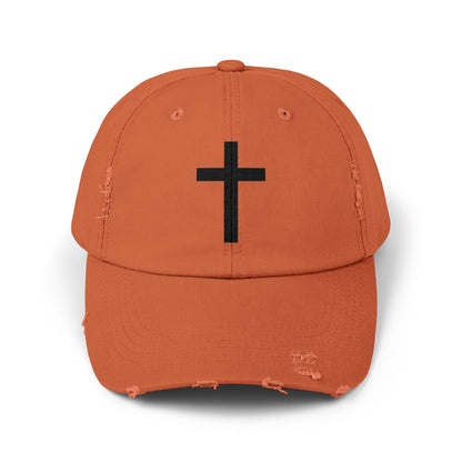 Distressed Cap with Cross