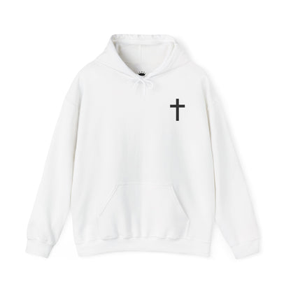 Christian Cross Hooded Sweatshirt with Matthew 6:9-13 Verse