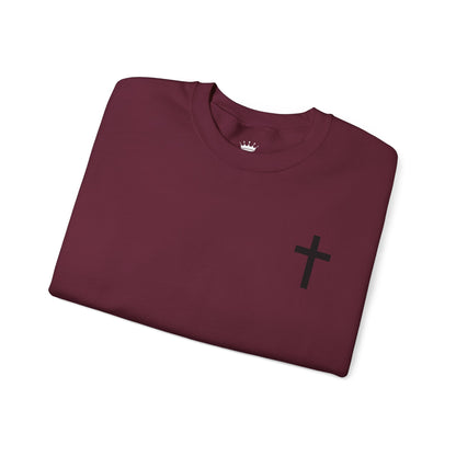 Cross Crewneck Sweatshirt with Matthew 6:9-13 Verse