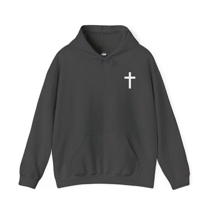 Christian Cross Hooded Sweatshirt with Matthew 6:9-13 Verse