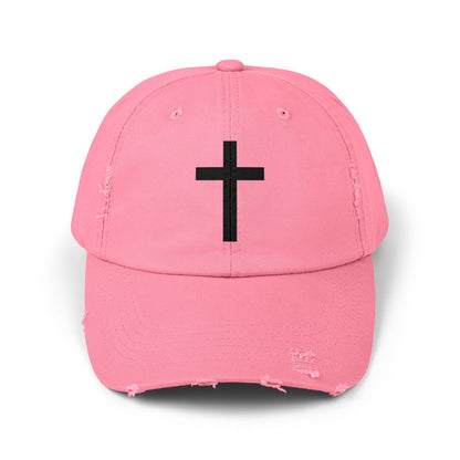 Distressed Cap with Cross